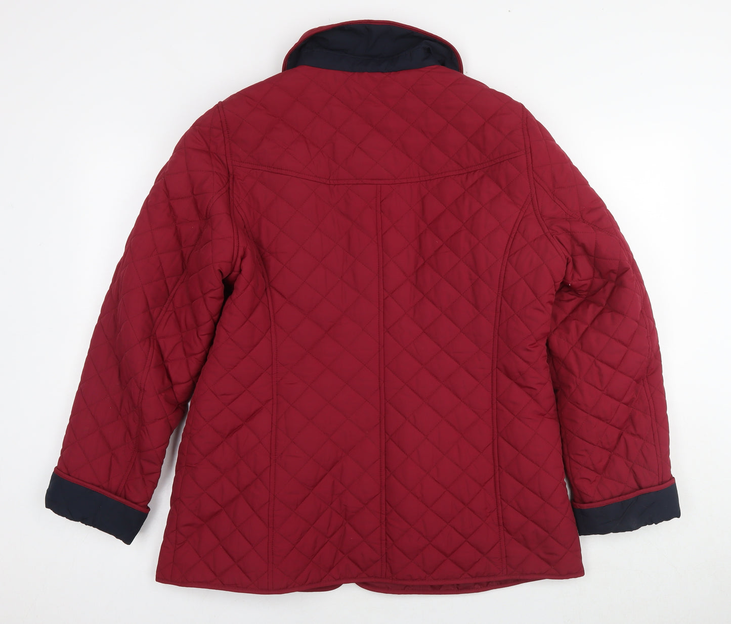 Marks and Spencer Womens Red Quilted Jacket Size 14 Button