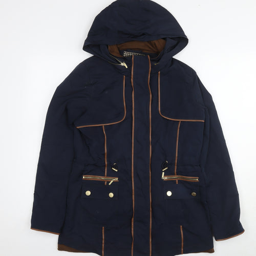 Principles Womens Blue Parka Jacket Size 10 Zip