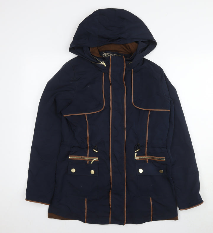 Principles Womens Blue Parka Jacket Size 10 Zip