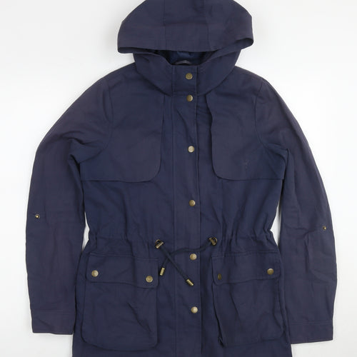 VERO MODA Womens Blue Parka Poncho Size S Zip