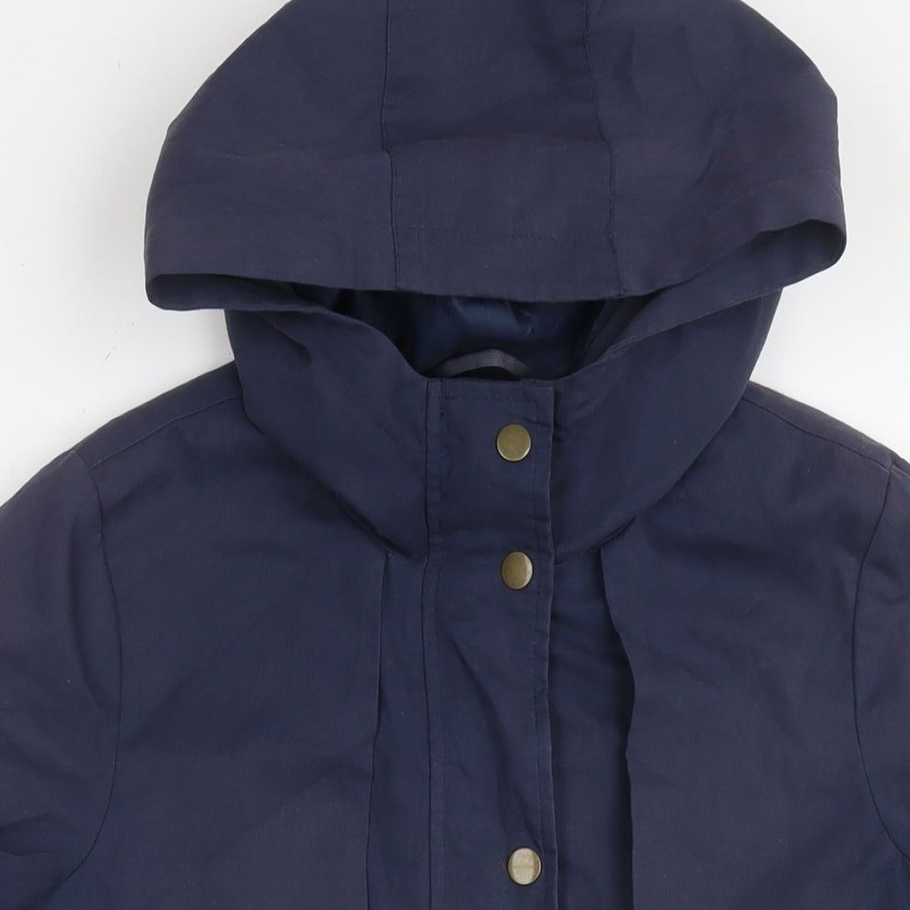 VERO MODA Womens Blue Parka Poncho Size S Zip