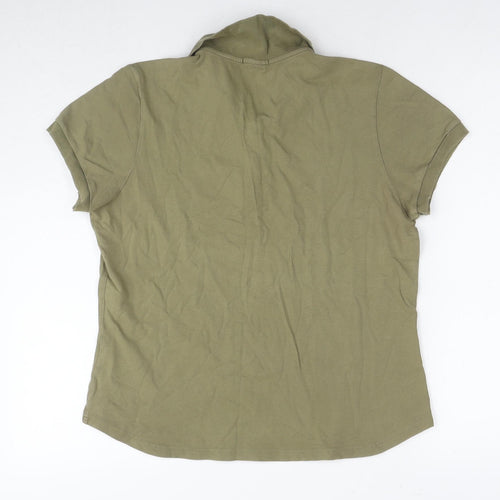 Gap Womens Green Cotton Basic Polo Size L Collared