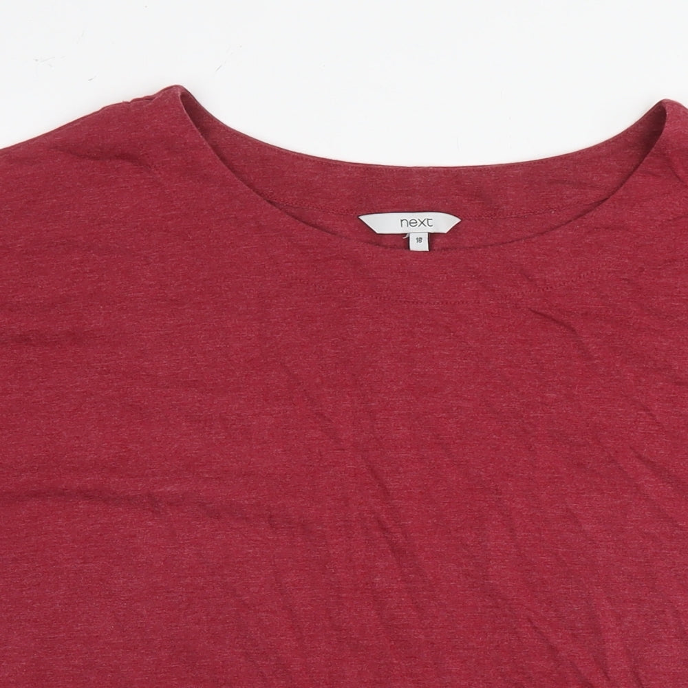 NEXT Womens Red Cotton Basic T-Shirt Size 16 Round Neck - Stars