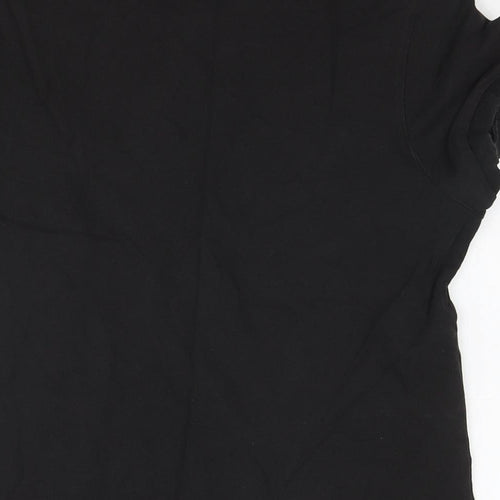 Gap Womens Black Cotton Basic Polo Size L Collared