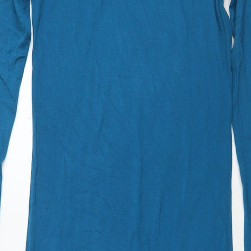 Brezza Womens Blue Viscose Maxi Size S Round Neck Pullover - Size S/M