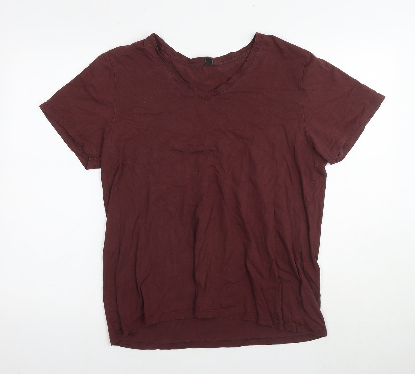 Uniqlo Womens Brown Cotton Basic T-Shirt Size XL Round Neck