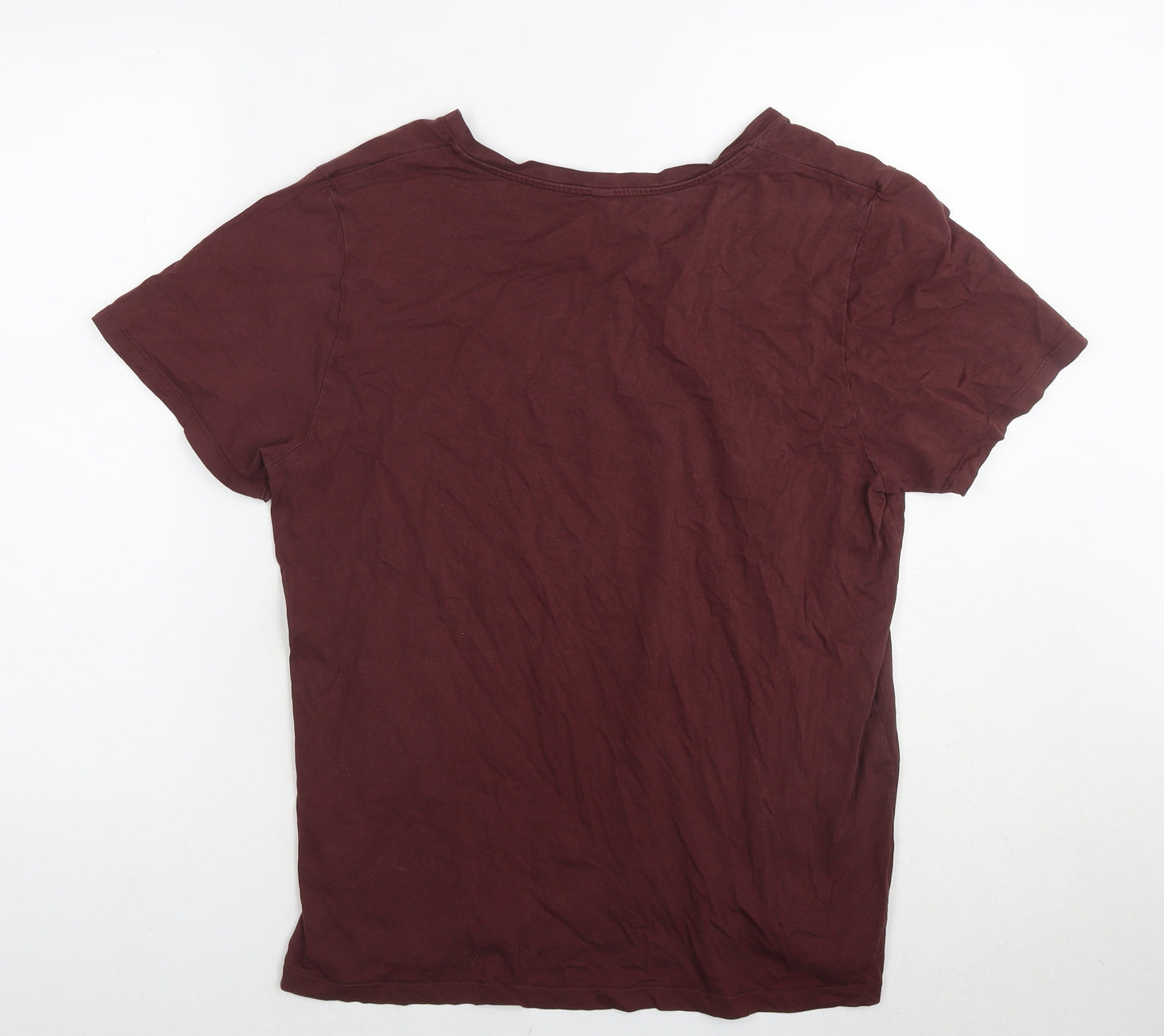 Uniqlo Womens Brown Cotton Basic T-Shirt Size XL Round Neck