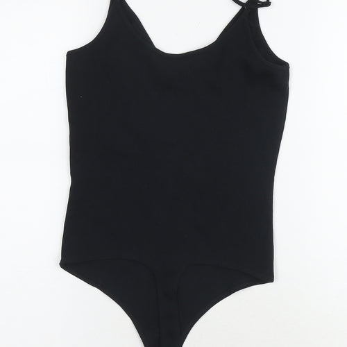 ASOS Womens Black Cotton Bodysuit One-Piece Size 10 Snap