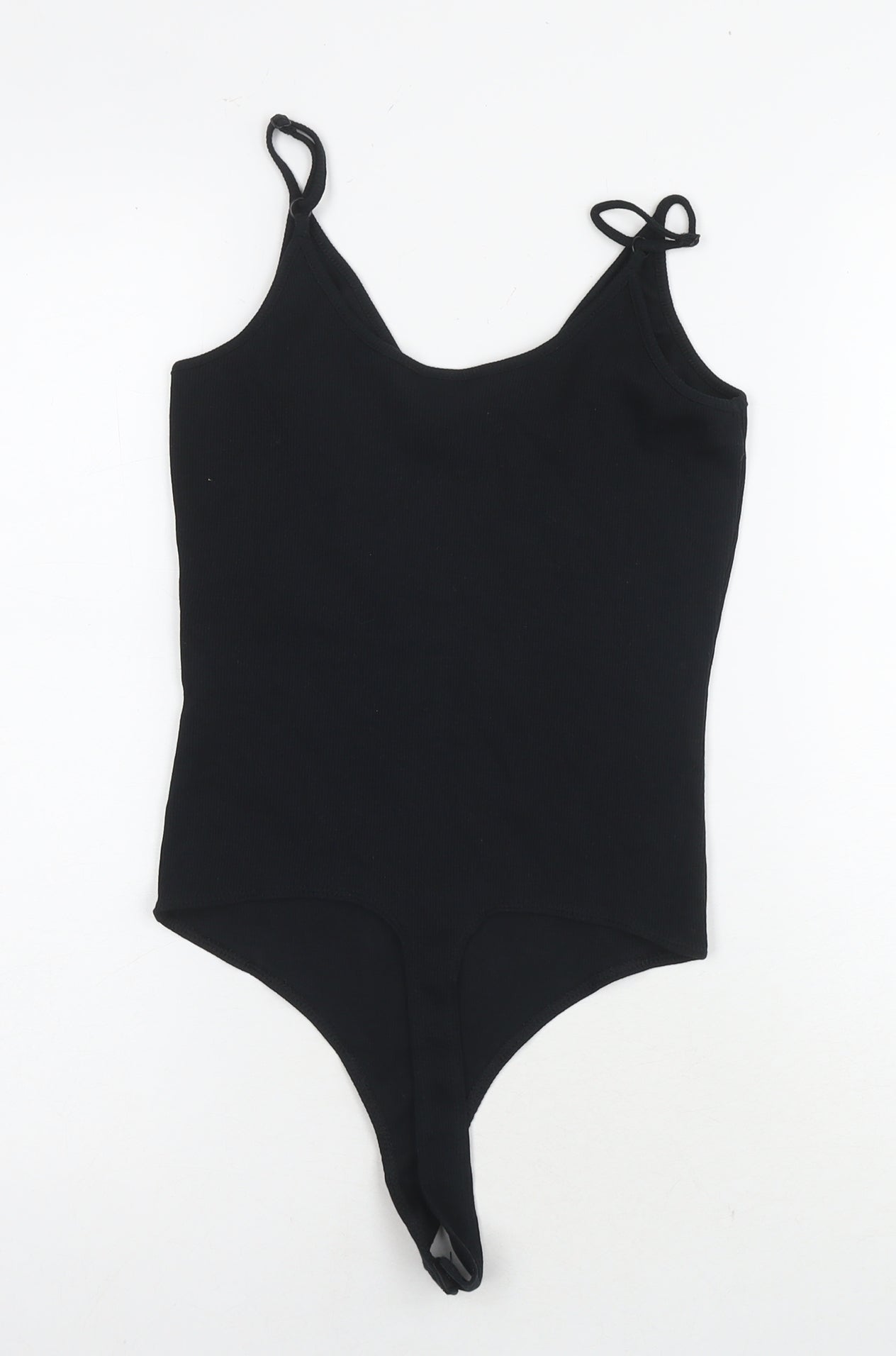 ASOS Womens Black Cotton Bodysuit One-Piece Size 10 Snap