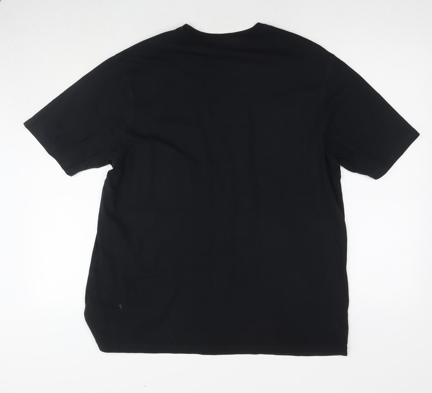 Marks and Spencer Mens Black Cotton T-Shirt Size L Round Neck