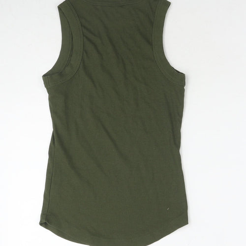 NEXT Womens Green Cotton Basic Tank Size 6 Round Neck