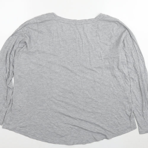 Marks and Spencer Womens Grey Cotton Basic T-Shirt Size 20 Round Neck