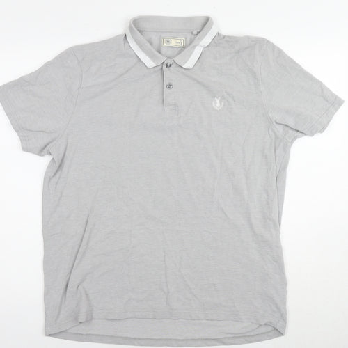 NEXT Mens Grey Cotton Polo Size XL Collared Pullover