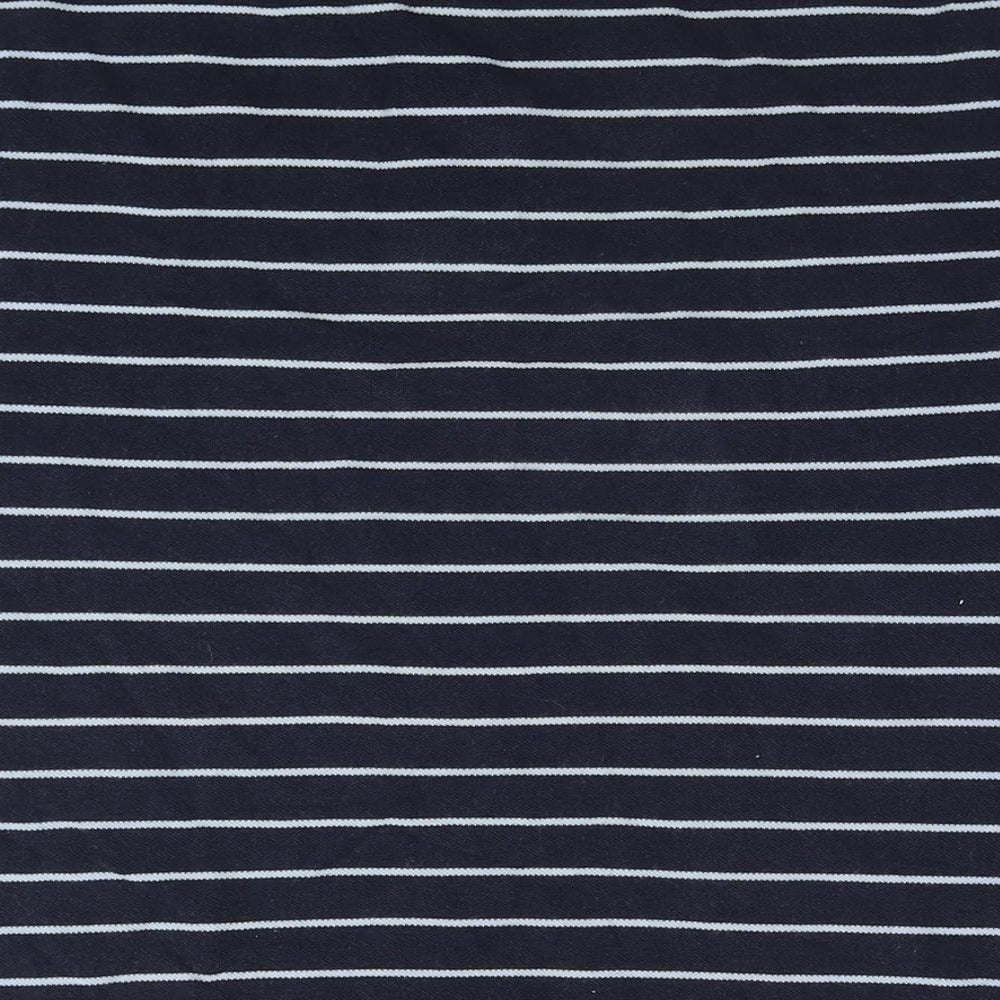 Marks and Spencer Mens Blue Striped Cotton Polo Size M Collared Pullover