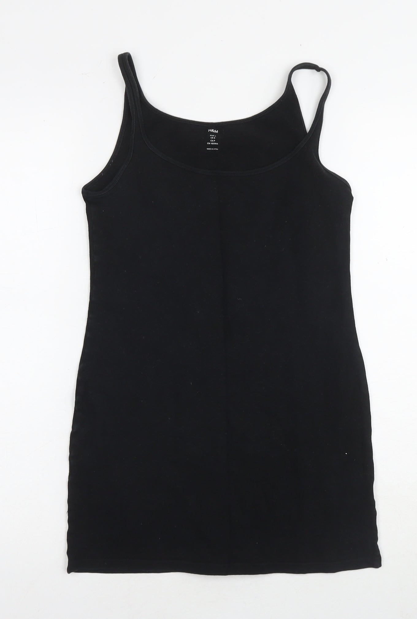 H&M Womens Black Cotton Camisole Tank Size S Round Neck