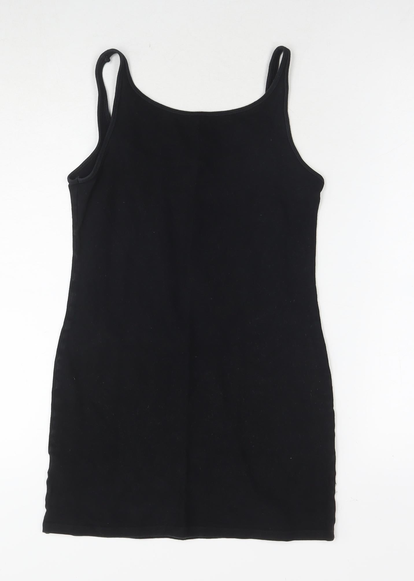 H&M Womens Black Cotton Camisole Tank Size S Round Neck