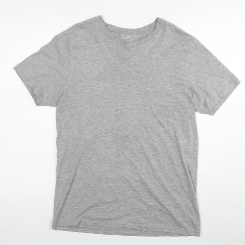 NEXT Mens Grey Cotton T-Shirt Size M Round Neck