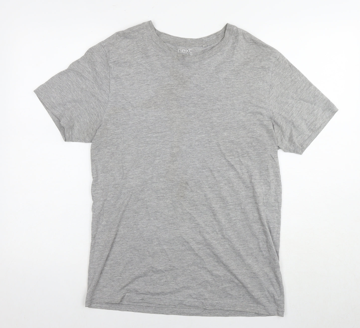 NEXT Mens Grey Cotton T-Shirt Size M Round Neck