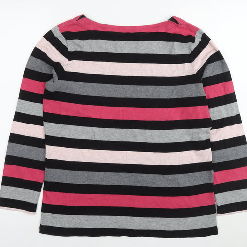 Maine Womens Multicoloured Striped Cotton Jersey T-Shirt Size 16 Round Neck
