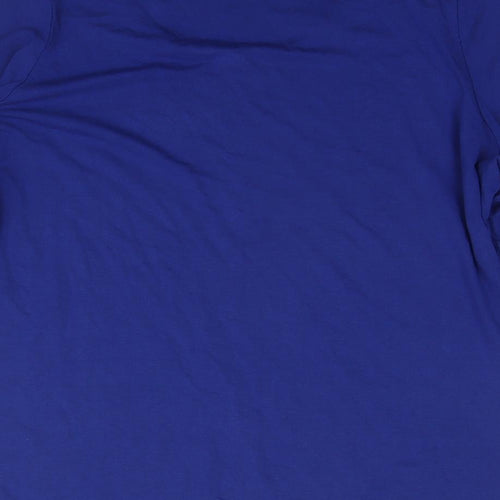 Marks and Spencer Womens Blue Viscose Basic T-Shirt Size 14 Round Neck