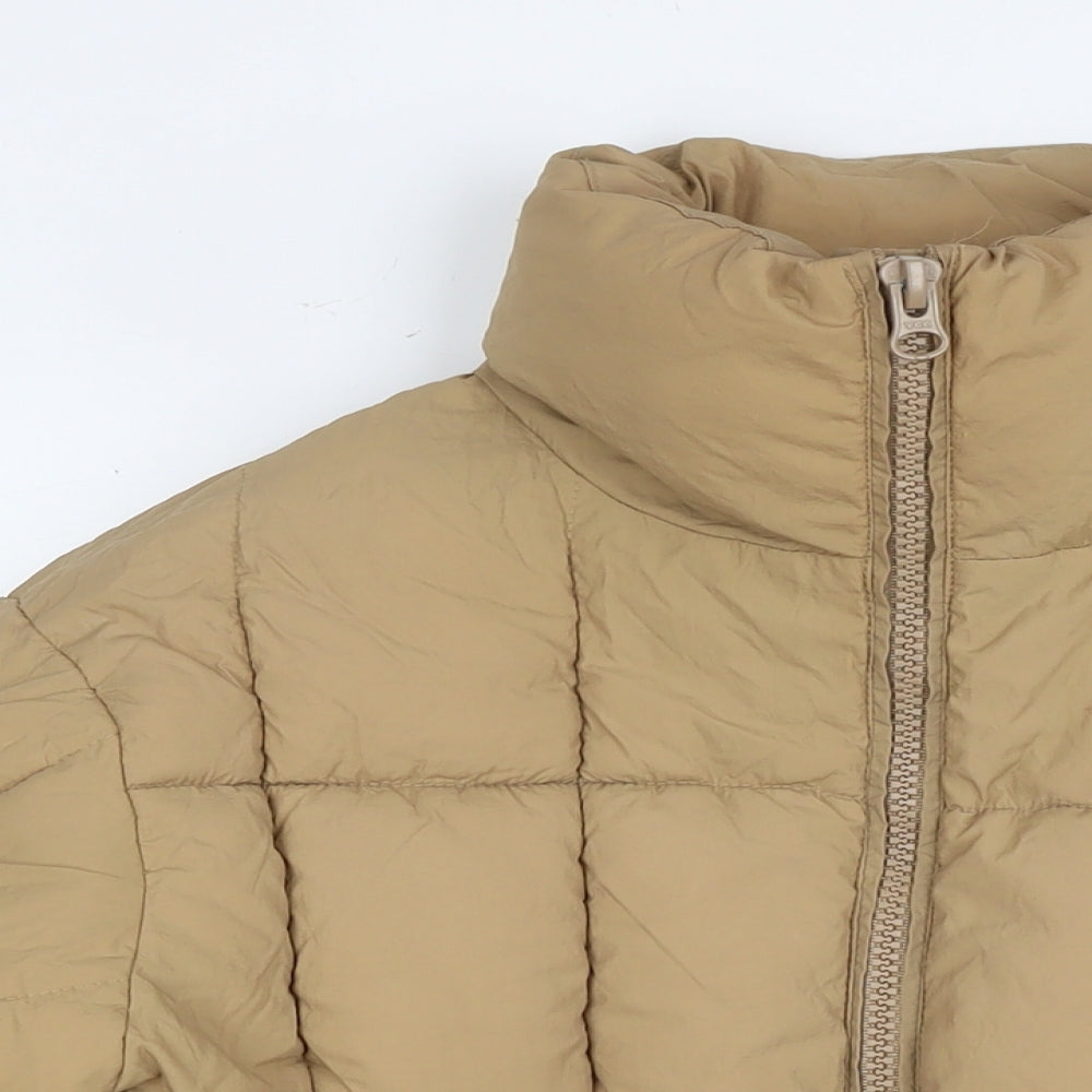 Topshop Womens Beige Quilted Jacket Size 6 Zip