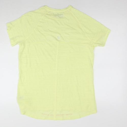 NEXT Womens Yellow Polyester Basic T-Shirt Size 14 Round Neck Pullover