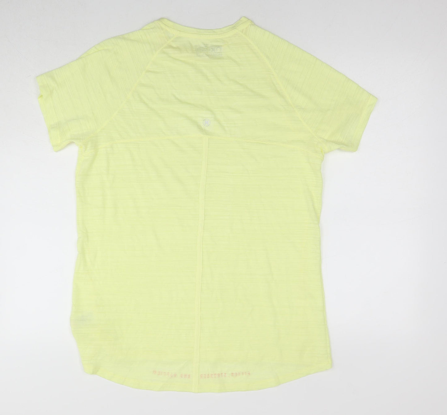 NEXT Womens Yellow Polyester Basic T-Shirt Size 14 Round Neck Pullover