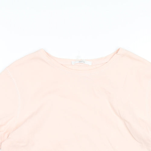 Marks and Spencer Womens Pink Cotton Basic T-Shirt Size 16 Round Neck