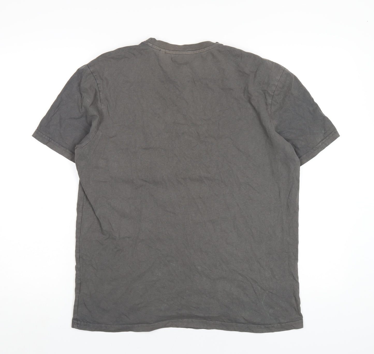 NEXT Mens Grey Cotton T-Shirt Size M Round Neck