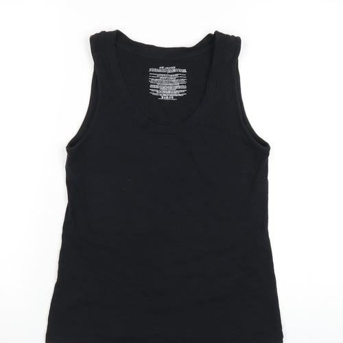 Jane and Bleeker Womens Black Cotton Basic Tank Size L Scoop Neck