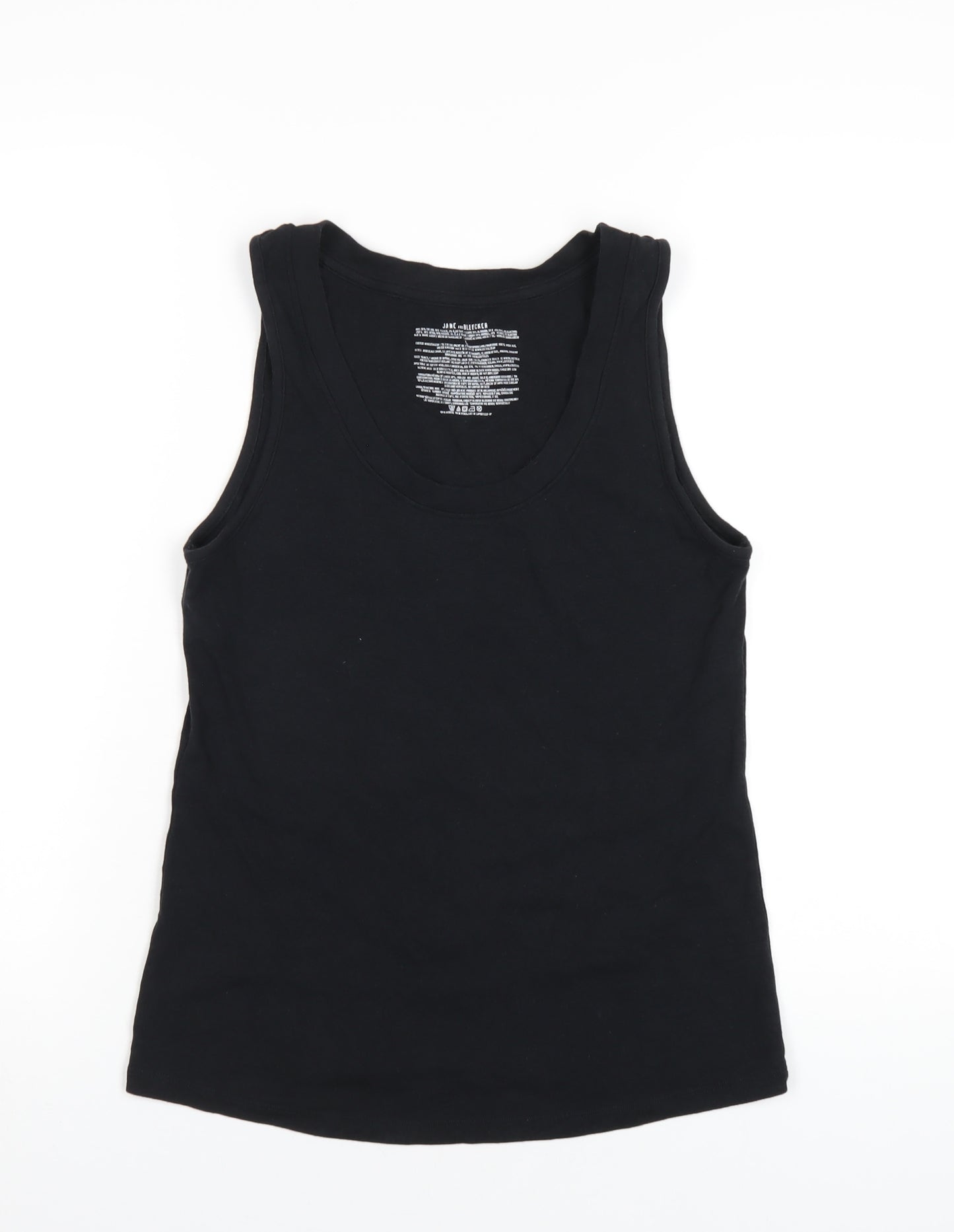 Jane and Bleeker Womens Black Cotton Basic Tank Size L Scoop Neck