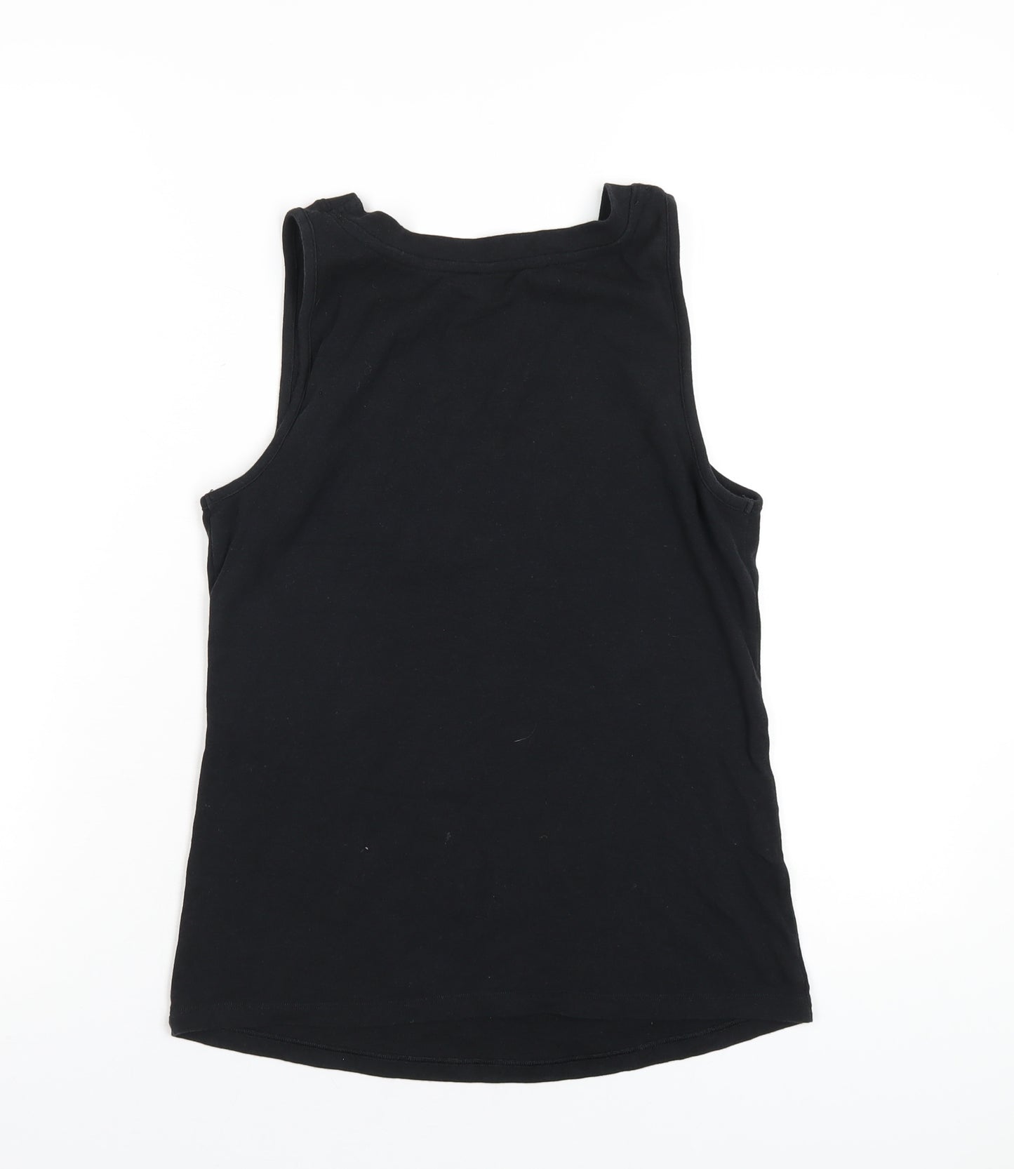 Jane and Bleeker Womens Black Cotton Basic Tank Size L Scoop Neck