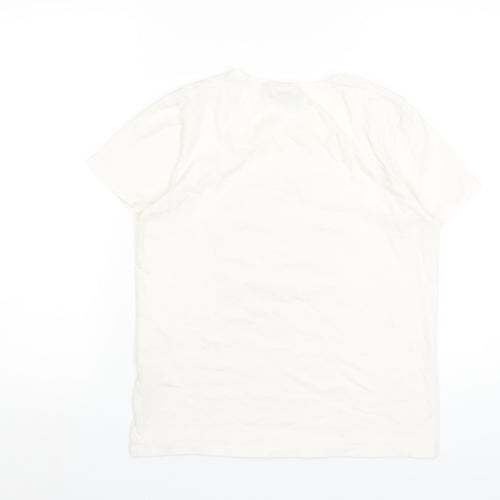 b.young Womens White Cotton Basic T-Shirt Size S Round Neck