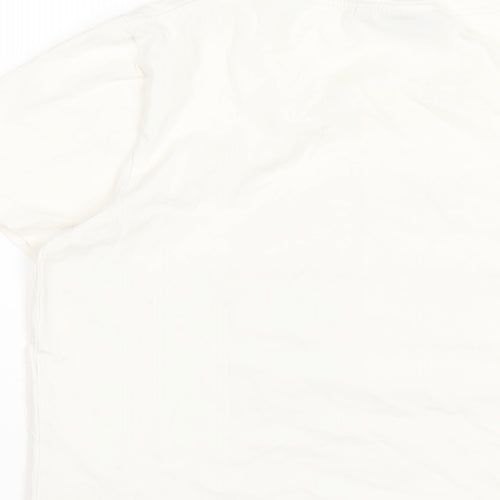 b.young Womens White Cotton Basic T-Shirt Size S Round Neck
