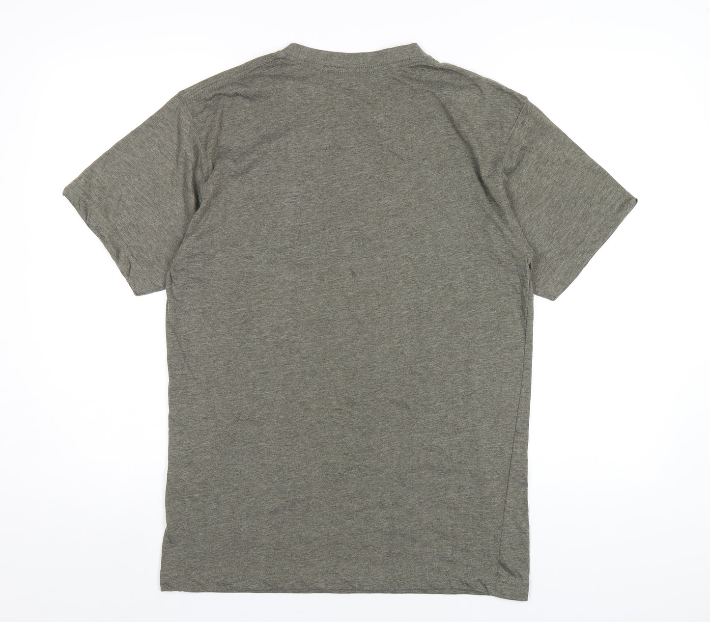 Hallifax Tees Mens Grey Cotton T-Shirt Size S Round Neck