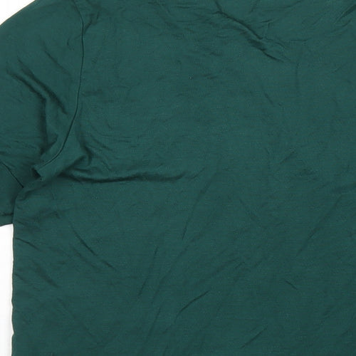 Nasty Gal Womens Green Viscose Basic T-Shirt Size M V-Neck