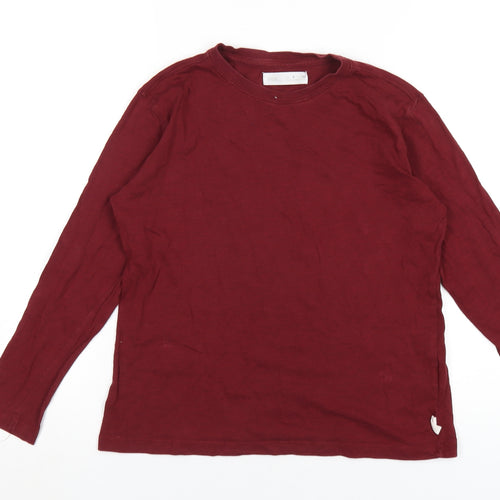 Zara Boys Red Cotton Basic T-Shirt Size 9 Years Round Neck Pullover