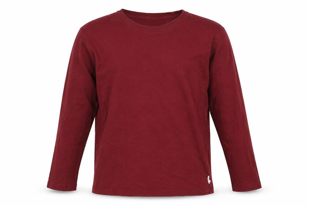 Front view of Zara boys’ red cotton basic t-shirt, size 9, years round neck pullover