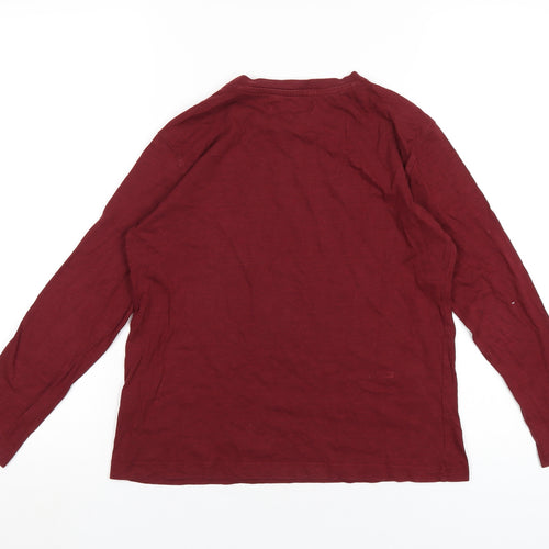 Zara Boys Red Cotton Basic T-Shirt Size 9 Years Round Neck Pullover