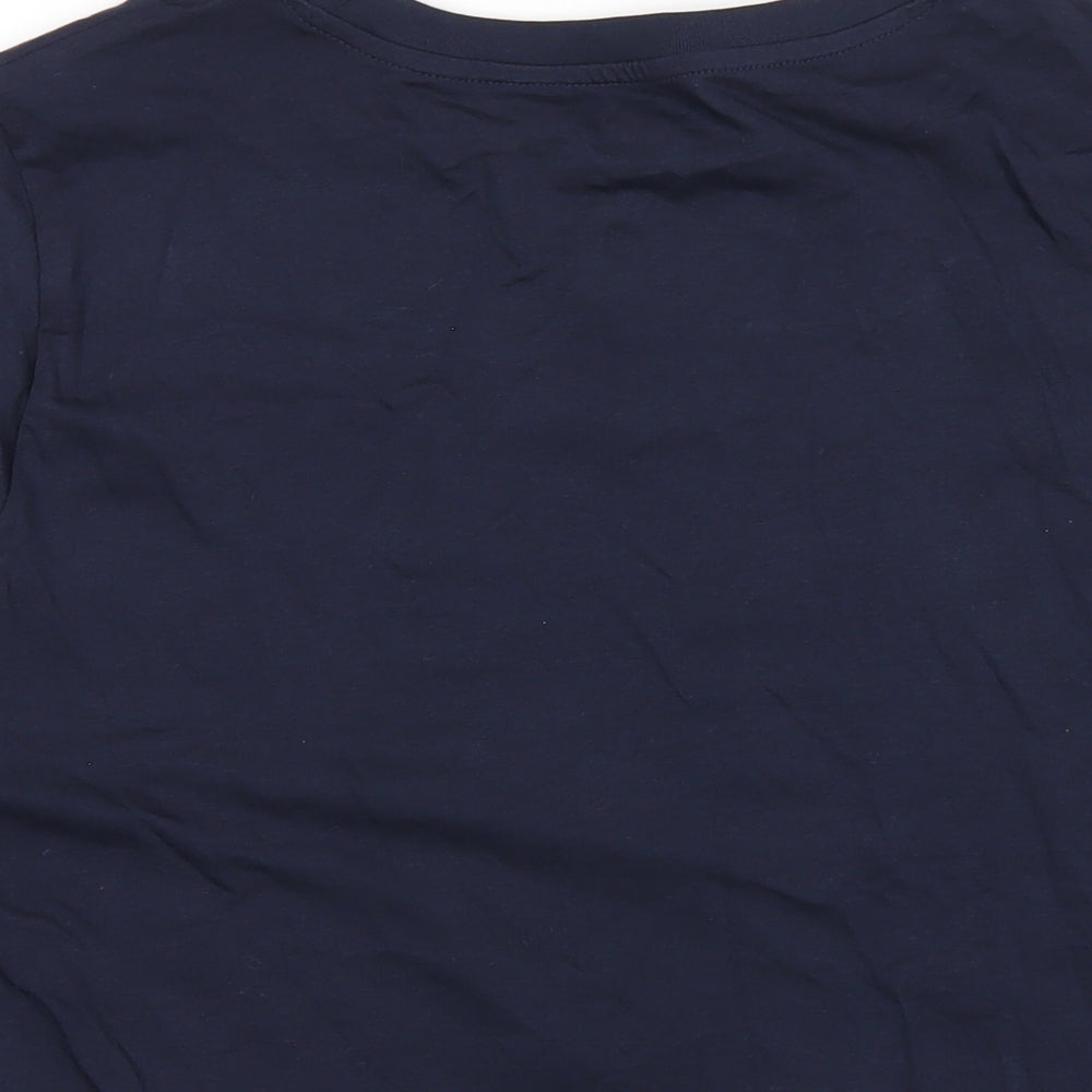 Marks and Spencer Womens Blue Cotton Basic T-Shirt Size 16 Round Neck