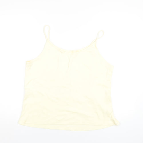 Bonmarché Womens Yellow Cotton Camisole T-Shirt Size L Scoop Neck