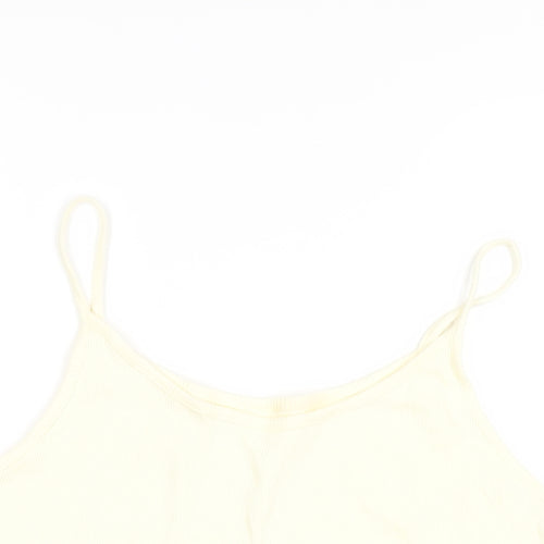 Bonmarché Womens Yellow Cotton Camisole T-Shirt Size L Scoop Neck