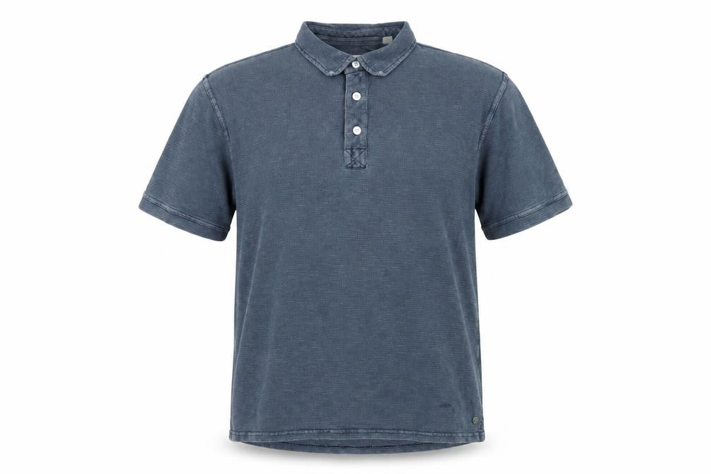 Front view of ESPRIT men’s blue cotton polo, size XL, collared button