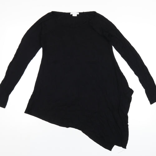 mamas & papas Womens Black Viscose Basic T-Shirt Size 8 Round Neck