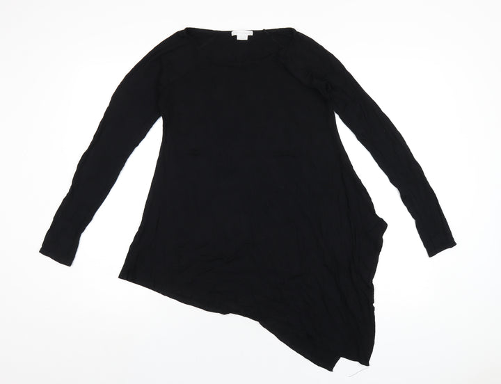 mamas & papas Womens Black Viscose Basic T-Shirt Size 8 Round Neck