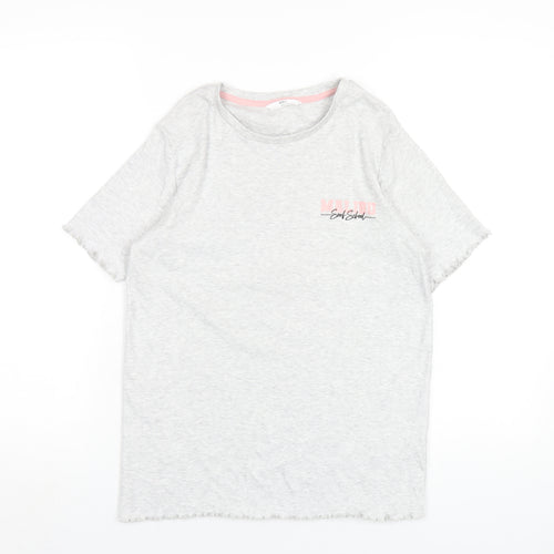 Marks and Spencer Womens Grey Cotton Basic T-Shirt Size 12 Round Neck