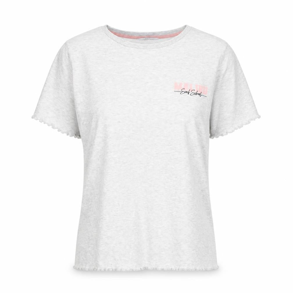 Front view of Marks & Spencer women’s grey cotton basic t-shirt, size UK 12, round neck