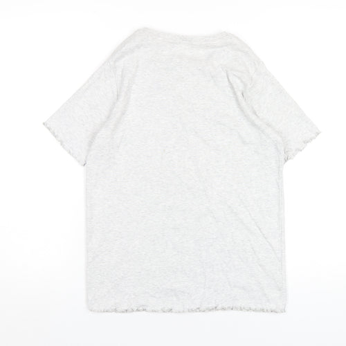 Marks and Spencer Womens Grey Cotton Basic T-Shirt Size 12 Round Neck