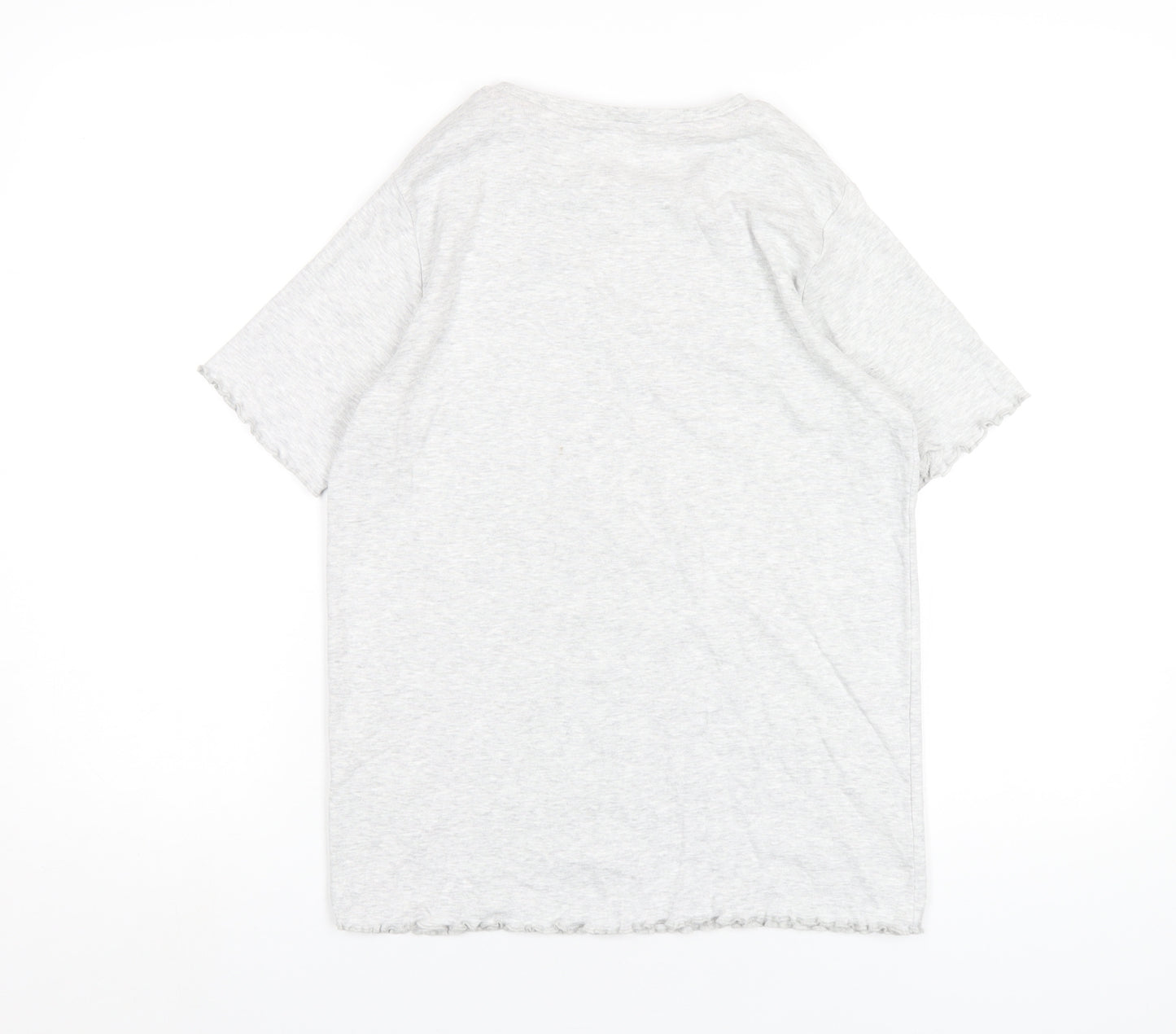 Marks and Spencer Womens Grey Cotton Basic T-Shirt Size 12 Round Neck