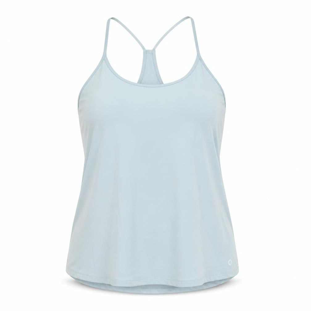 Front view of Goodmove women’s green polyester camisole tank, size UK 18, scoop neck pullover